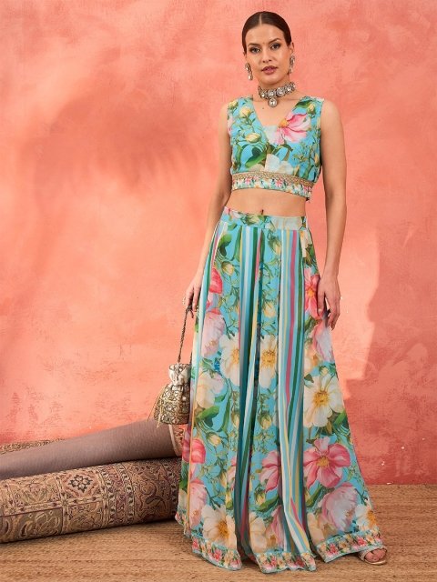 Nakshatra Floral Printed Ready to Wear Lehenga & Choli