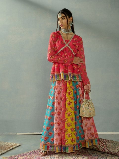 Nakshatra Printed Slip-On Long Sleeves Ready to Wear Lehenga Choli