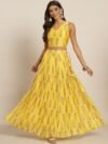 Shae by SASSAFRAS Yellow & Pink Printed Ready to Wear Lehenga & Choli