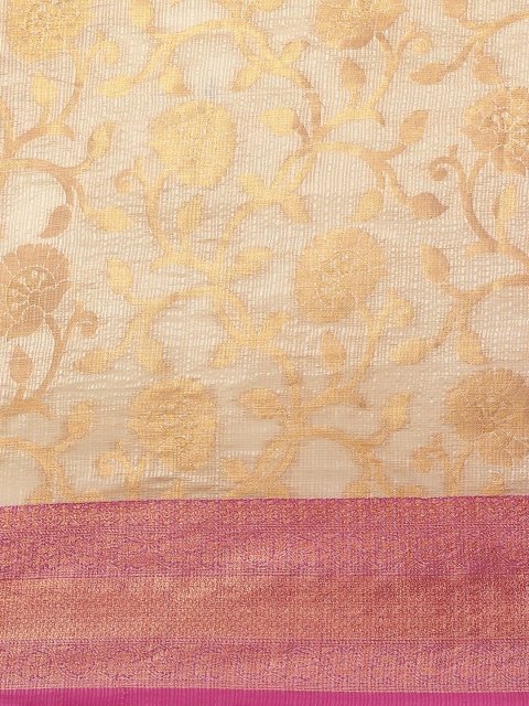 Silk Land Floral Zari Tissue Mysore Silk Saree - Image 4