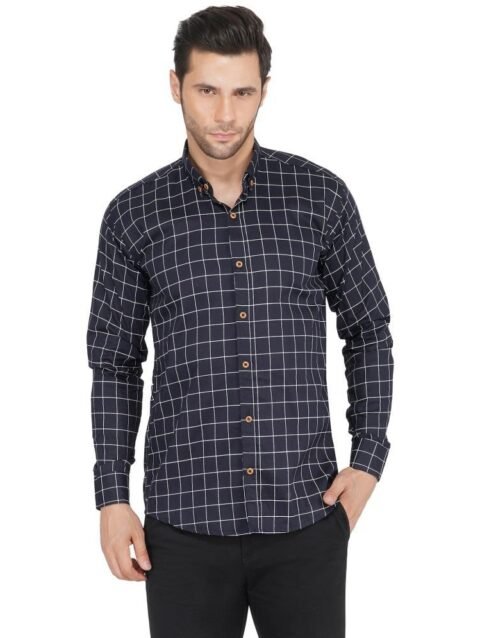 Singularity - Cotton Blend Regular Fit Navy Men's Casual Shirt ( Pack of 1 )