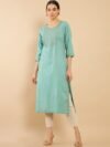 Soch Women Blue Embroidered Flared Sleeves Kurta