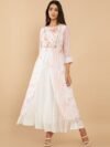 Soch Women Peach Printed Flared Kurta