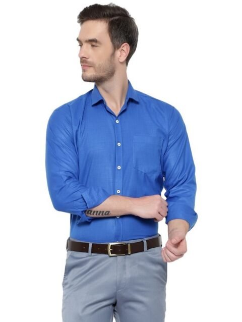 SREY - Cotton Blend Slim Fit Blue Men's Casual Shirt ( Pack of 1 )