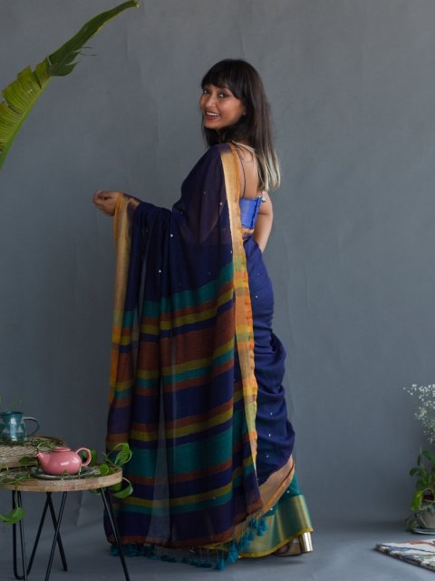 Suta Zari Pure Cotton Saree - Image 3