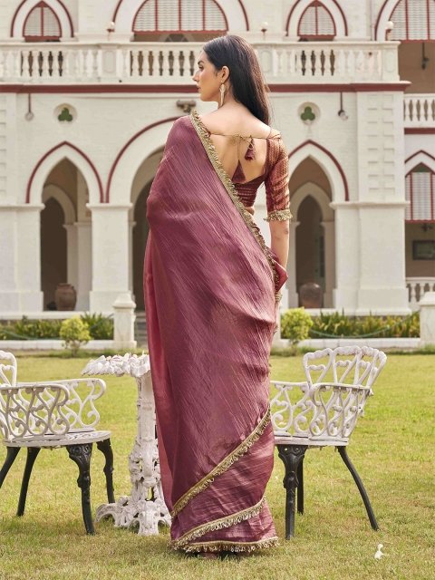 Mandara Imli Sequinned Organza Saree - Image 3