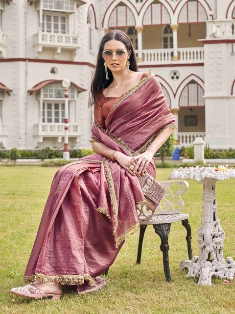 Mandara Imli Sequinned Organza Saree - Image 4