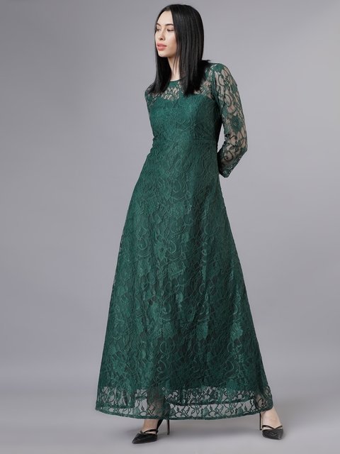 Tokyo Talkies Women Green Maxi Dress