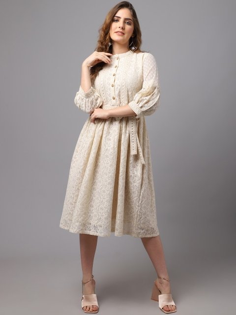 Tulsattva Off White Midi Dress