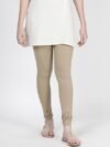 TWIN BIRDS Women Beige Solid Churidar-Length Leggings
