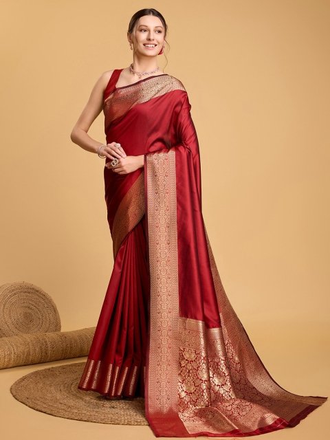 VEDANT VASTRAM Women's Soft Litchi Silk Zari Art Banarasi Saree
