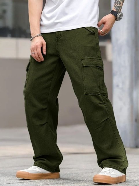 New Men Relaxed Loose Fit Cargos Trousers